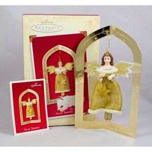Hallmark KS 2003 Glad Tidings Angel Ornament w/Brass Stand QRP4237